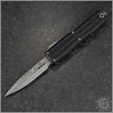 (#1120EX-12S) Microtech Ultratech EX-ZBP Bayonet Stonewash Full Serrated - Front
