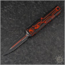 (#11224-1RDROS) Microtech Tron Theme Ultratrech Gen IV D/E Black Plain - Front