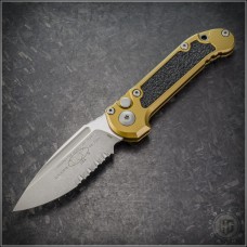 (#1135-11APTA) Microtech Tan LUDT Gen III Apocalyptic Part Serrated - Front