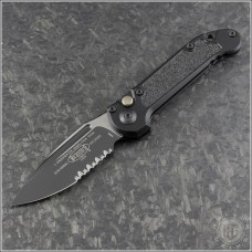 (#1135-2T) Microtech LUDT Gen III Black Part Serrated Tactical - Front