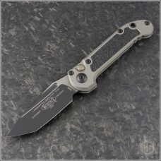 (#1136-1NC) Microtech Natural Clear LUDT Gen III Tanto Black Plain - Front