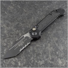 (#1136-2T) Microtech LUDT Gen III Tanto Black Part Serrated - Front
