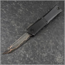 (#1144-16MS1) Microtech Signature Series Combat Troodon Gen III T/E Baker Forge Damascus - Front