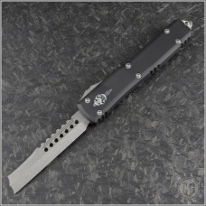(#119R-10S) Microtech Ultratech Hellhound Razor Stonewash Plain - Front