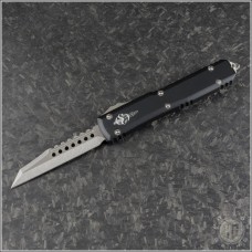 (#119W-10S) Microtech Ultratech Warlhound Stonewash Plain Signature - Front