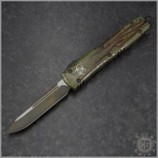 Microtech Knives Limited Outbreak Green Ultratech S/E Automatic OTF D/A Knife (3.44in Apocalyptic Plain M390) 121-1OBDS