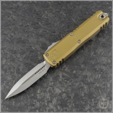 (#12324-10TA) Microtech Tan UTX-85 Gen IV D/E Stonewash Plain - Front