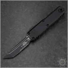 Microtech Knives UTX-85 Gen IV T/E Automatic OTF D/A Knife (2.75in Black Part Serr M390MK) 12334-2T