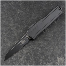 (#1241-1T) Microtech Cypher II Wharnecliffe Plain Black Tactical - Front