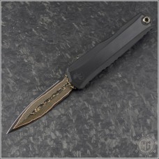 (#1242-16MS1) Microtech Cypher II D/E Baker Forge Coppermai Damascus - Front