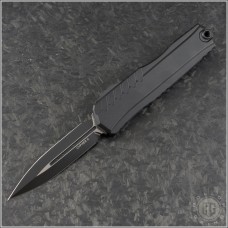 (#1242-1T) Microtech Cypher II D/E Black Plain Tactical - Front