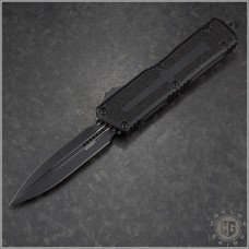 (#1280-1T) Microtech Scarab II Gen III D/E Black Plain - Front