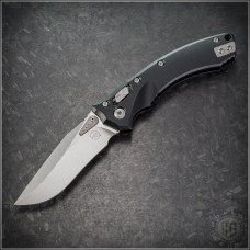 Microtech Knives Amphibian Mini Recurve Folder Knife (3in Stonewashed Plain M390MK) 137MRL-10