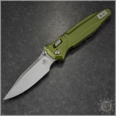 Microtech Knives OD Green Socom Delta Ram-Lok S/E Folder Knife (4in Stonewashed Plain M390MK) 159RL-10OD