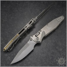 (#160RLS-10SMS2) Microtech Titanium Socom Elite Ram-Lok S/E Stonewash Plain Slab Side - Front