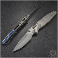 (#160RLS-10SMS3) Microtech Titanium Socom Elite Ram-Lok S/E Stonewash Plain Slab Side - Front