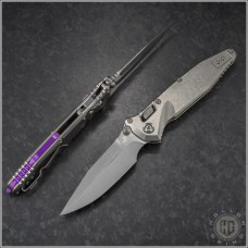 (#160RLS-10SMS4) Microtech Titanium Socom Elite Ram-Lok S/E Stonewash Plain Slab Side - Front
