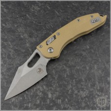(#169RL-10APFLGTTA) Microtech Tan Ram-Lok Stitch Fluted G-10 Apocalyptic Plain - Front