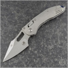 (#169RL-10MS2) Microtech Titanium (Slab Side) Ram-Lok Stitch Stonewash Plain - Front