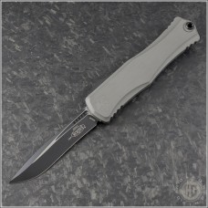 (#1705-1NC) Microtech Knives Natural Clear Hera II Black Tacitcal Recurve Plain - Front