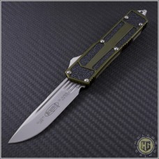 Microtech Knives OD Green Scarab S/E Automatic OTF D/A Knife (3.44in Bead Blasted Plain ELMAX) 178-7OD