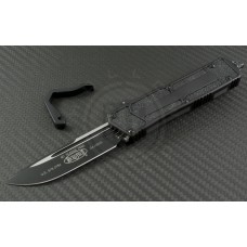 Microtech Knives Navy Scarab S/E Automatic OTF D/A Knife (3.44in Black Plain ELMAX) 182-1T