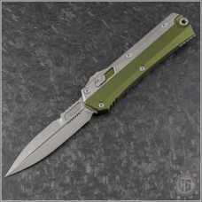 (#184-10APOD) Microtech OD Green Glykon Bayonet Apocalyptic Plain - Front