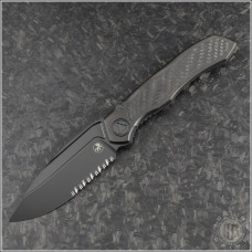 (#190C-2DLCTCFITI) Microtech Anax DLC Part Serrated - Front