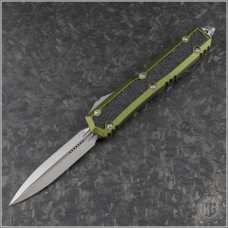(#206-10ODS) Microtech Knives OD Green Makora D/E Stonewash Plain - Front