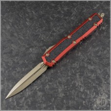 (#206-13RDS) Microtech Knives Red Makora D/E Bronzed Plain - Front