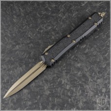 (#206-13S) Microtech Knives Makora D/E Bronzed Plain - Front