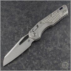 (#210-10FRMS2) Microtech Titanium MSI Wharncliffe Ram-Lok Stonewash Plain Frag Pattern - Front