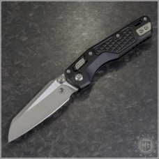 Microtech Knives MSI Mini Wharncliffe Folder Knife (2.75in Stonewashed Plain M390MK) 210M-10FR