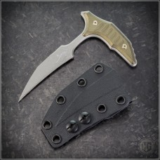 Microtech Knives Bee Fixed Blade w/ Antique Bronze Titanium Scales (2.5in Apocalyptic Plain M390MK) 218-10APMS2