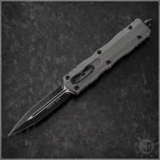(#225-1NC) Microtech Knives Natural Clear Dirac D/E Black Plain - Front