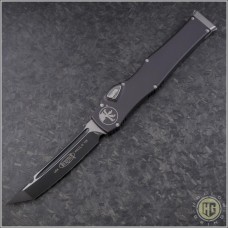 Microtech Knives Halo VI T/E Automatic OTF S/A Knife (4.6in Black Plain M390) 250-1