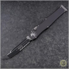 Microtech Knives Halo VI T/E Automatic OTF S/A Knife (4.6in Black Part Serr M390) 250-2