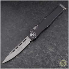 Microtech Knives Halo VI S/E Automatic OTF S/A Knife (4.6in Stonewashed Plain M390) 251-10