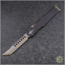Microtech Knives Limited Halo VI Hellhound Tanto Automatic OTF S/A Knife (4.6in Bronzed Plain M390) 519-13-2018