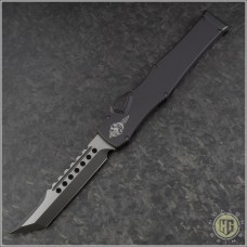 Microtech Knives Halo VI Hellhound Tanto Automatic OTF S/A Knife (4.6in DLC Plain CTS-204P) 519-1DLCT