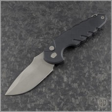 Blackside Customs Bad Idea Drop Point Automatic Folder (3in Bead Blasted Plain Magnacut) BSC-BI-001