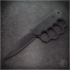 Blackside Customs Trench Boss Spear Point Fixed Knife (5.5in Black Plain PSB27) BSC-TB-BK