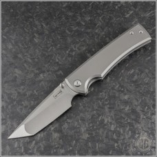 Chaves Knives Titanium Ultramar Liberation 229 T/E Folder Knife (3.75in Belt Satin Plain M390) CK-229-LT-Ti