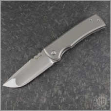 Chaves Knives Titanium Ultramar Redencion 229 Kickstop Drop Point Folder Knife (3.625in Machined Satin Plain M390) CK-229RKS-Ti-DP