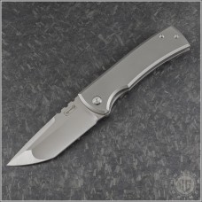 Chaves Knives Titanium Ultramar Redencion 229 Kickstop T/E Folder Knife (3.625in Machined Satin Plain M390) CK-229RKS-Ti-TE