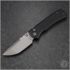 Chaves Knives Protech 229 T/E Automatic Folder S/A Knife (3.25in Stonewashed Plain S35-VN) CK-PT229-BK-TE