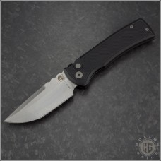 Chaves Knives Protech 229 T/E Automatic Folder S/A Knife (3.25in Stonewashed Plain S35-VN) CK-PT229-BKS-TE
