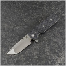 Chaves Knives T.A.K. Drop Point Flipper Knife (2.5in Stonewashed Plain M390) CK-TAK-DP-G10