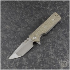 Chaves Knives Green T.A.K. T/E Flipper Knife (2.5in Stonewashed Plain M390) CK-TAK-T-GM
