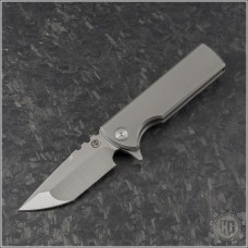 Chaves Knives T.A.K. T/E Integral Flipper Knife (2.5in Stonewashed Plain M390) CK-TAKI-TE